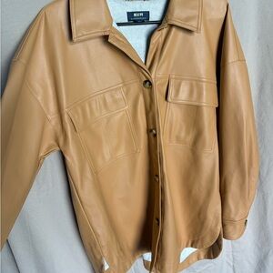 Anthropologie Camel Leather Shaket